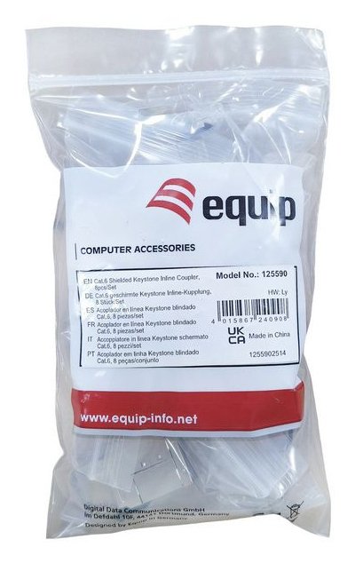Equip Keymone Verbinder Ungesch. Cat6 2xrj45 Metall 8er Set