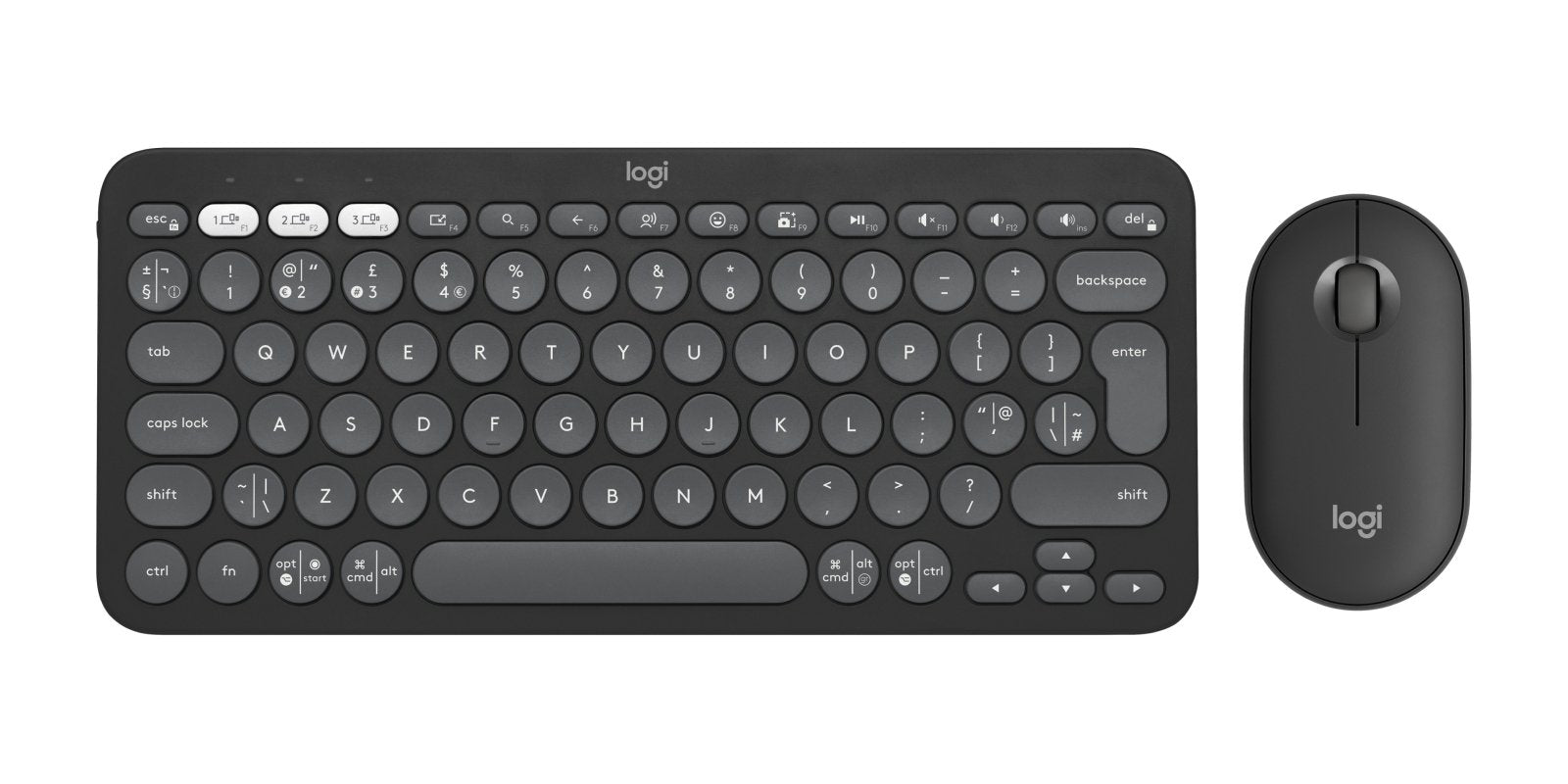 Logitech Pebble 2 Combo Juego De Teclado Y Ratón Inalámbrico Bluetooth Le Qwerty Reino Unido Grafito
