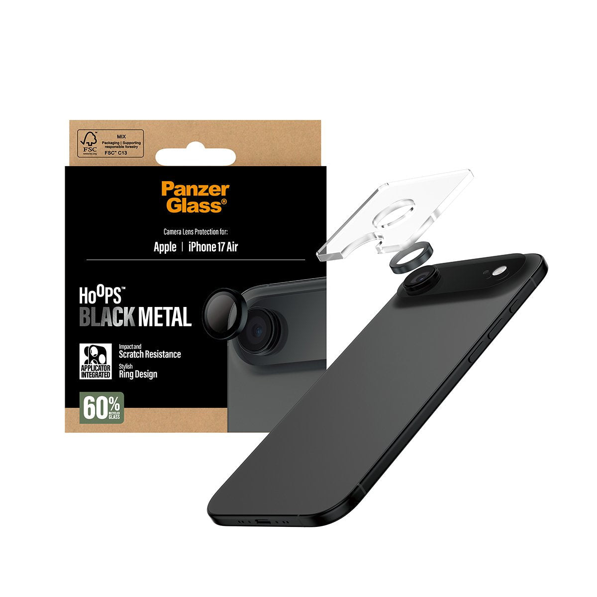 EAN 5715685027864 - PanzerGlass ® Hoops® Black Camera Lens Protector iPhone 17 Air Protector de pantalla Apple 1 pieza(s) imagen 5