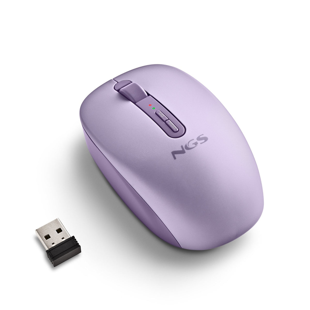 Ratón Ergonómico Inalámbrico Ngs Fog Dual Fogdualpurple Silencioso Hasta 1600 Dpi Púrpura
