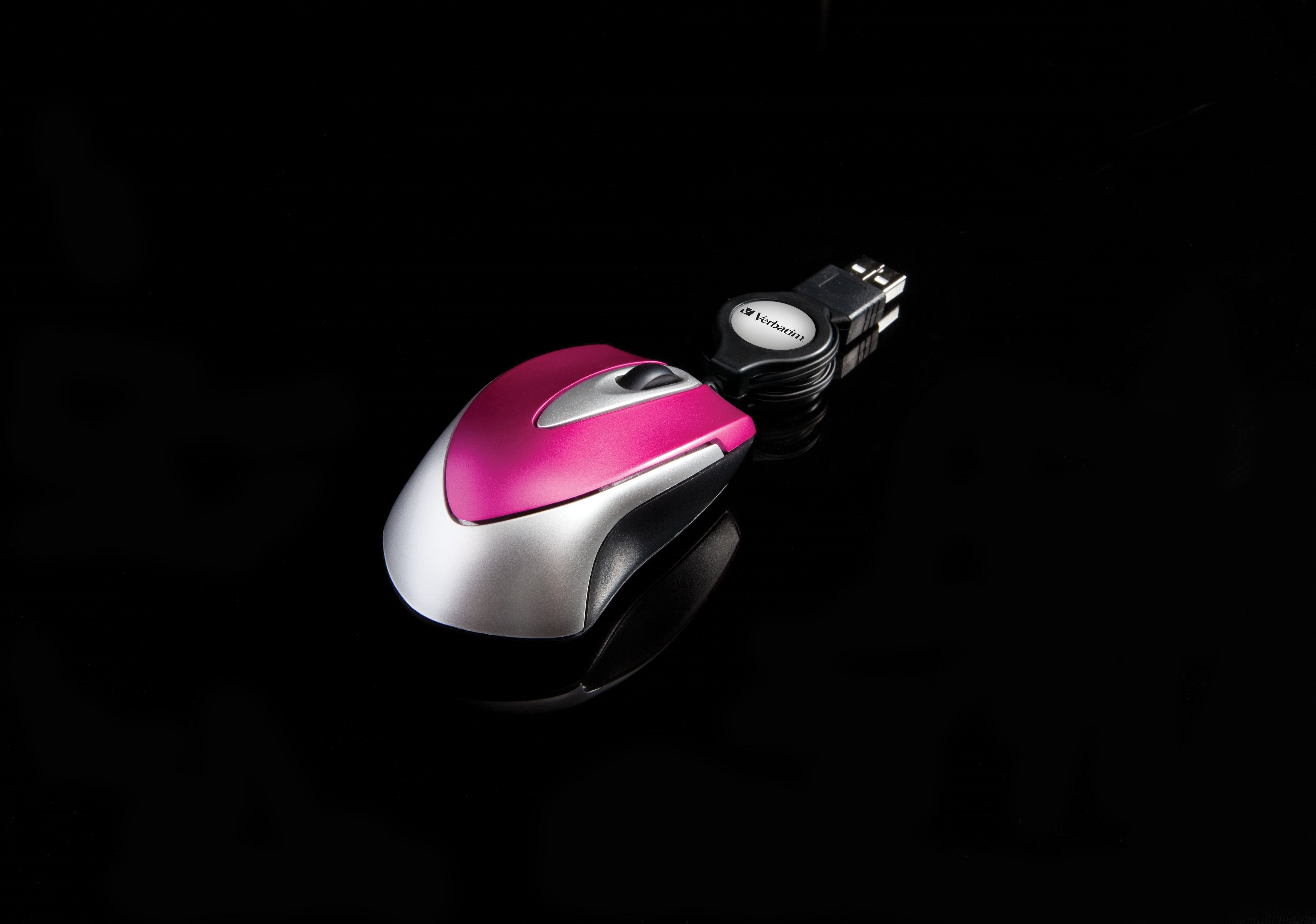 Verbatim Ratón Go Mini Cable Usb Retráctil 1000ppp Ultraportátil Fucsia