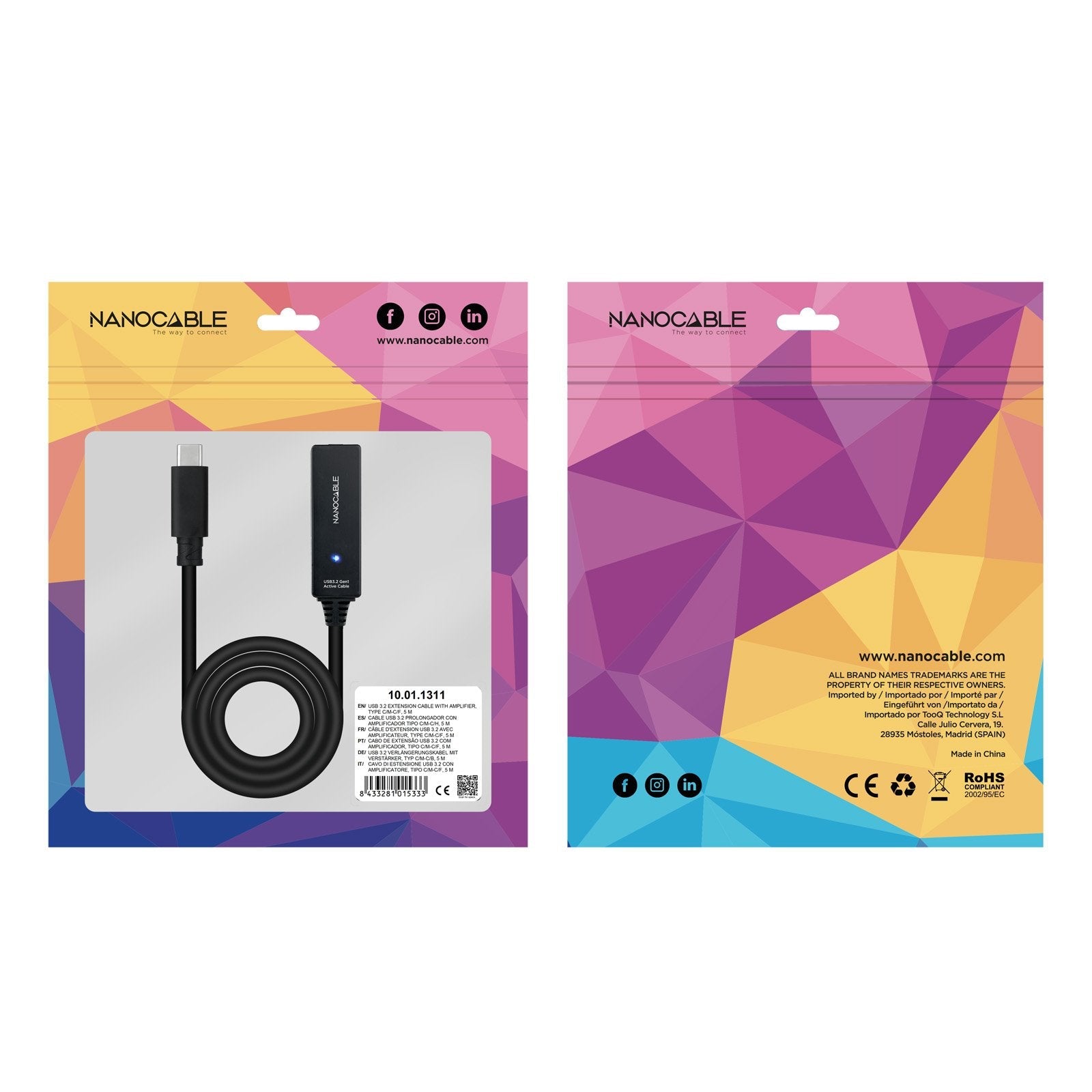 Cable Usb 3.2 Prol C/Amplificador Tipo C/M-C/H 5 M