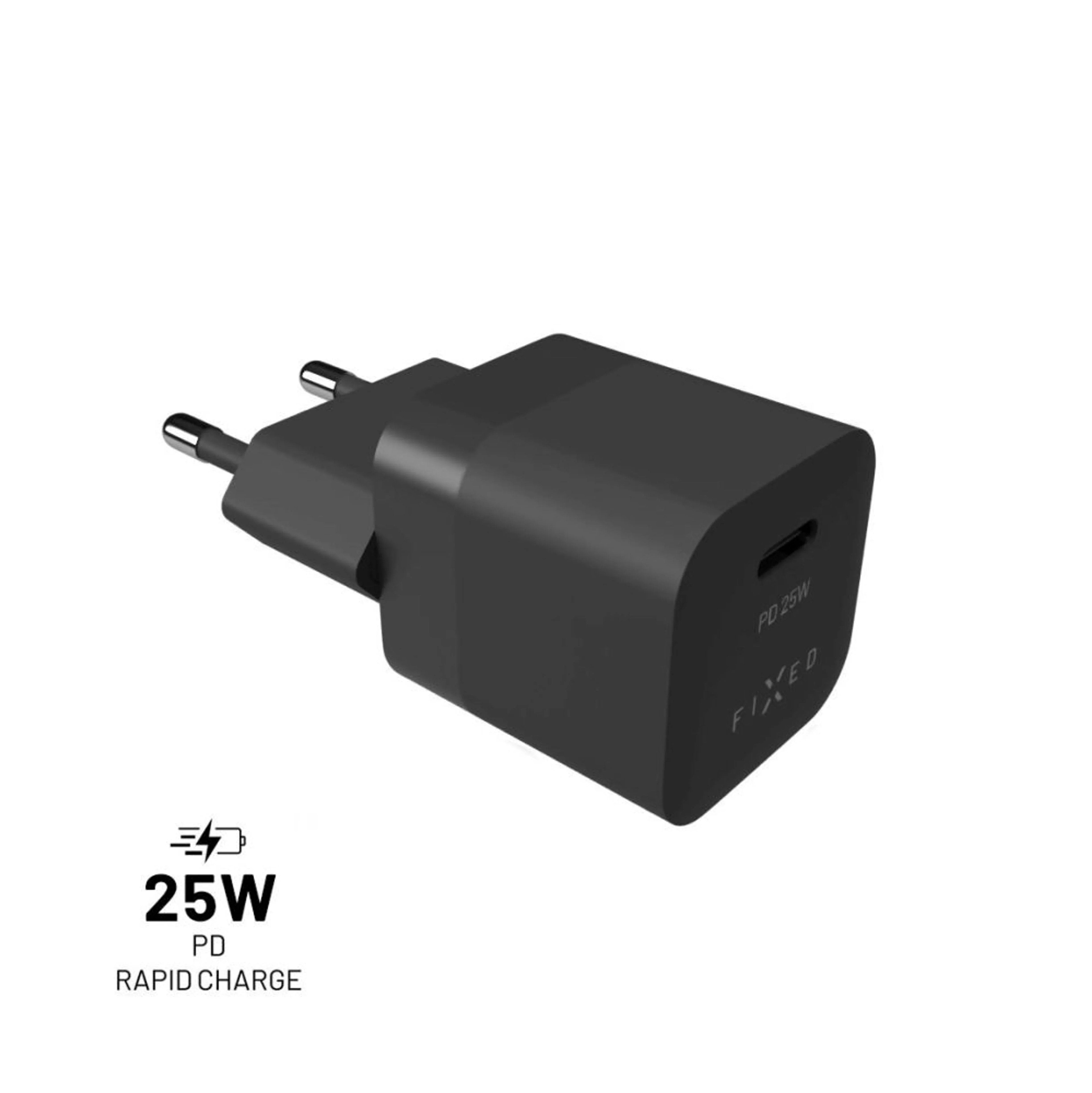 EAN 8591680145867 - FIXED FIXC25M-C-BK cargador de dispositivo móvil Universal Negro Corriente alterna Carga rápida Interior imagen 1