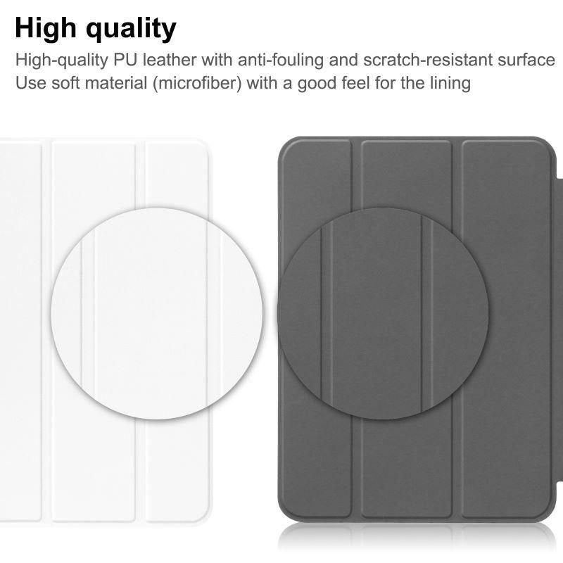 Tri-Fold Caster Hard Shell  Cover - White For Apple Ipad