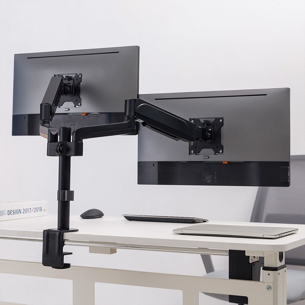 Dual Monitor Pole - Mount  Spring - Assisted Monitor Arm