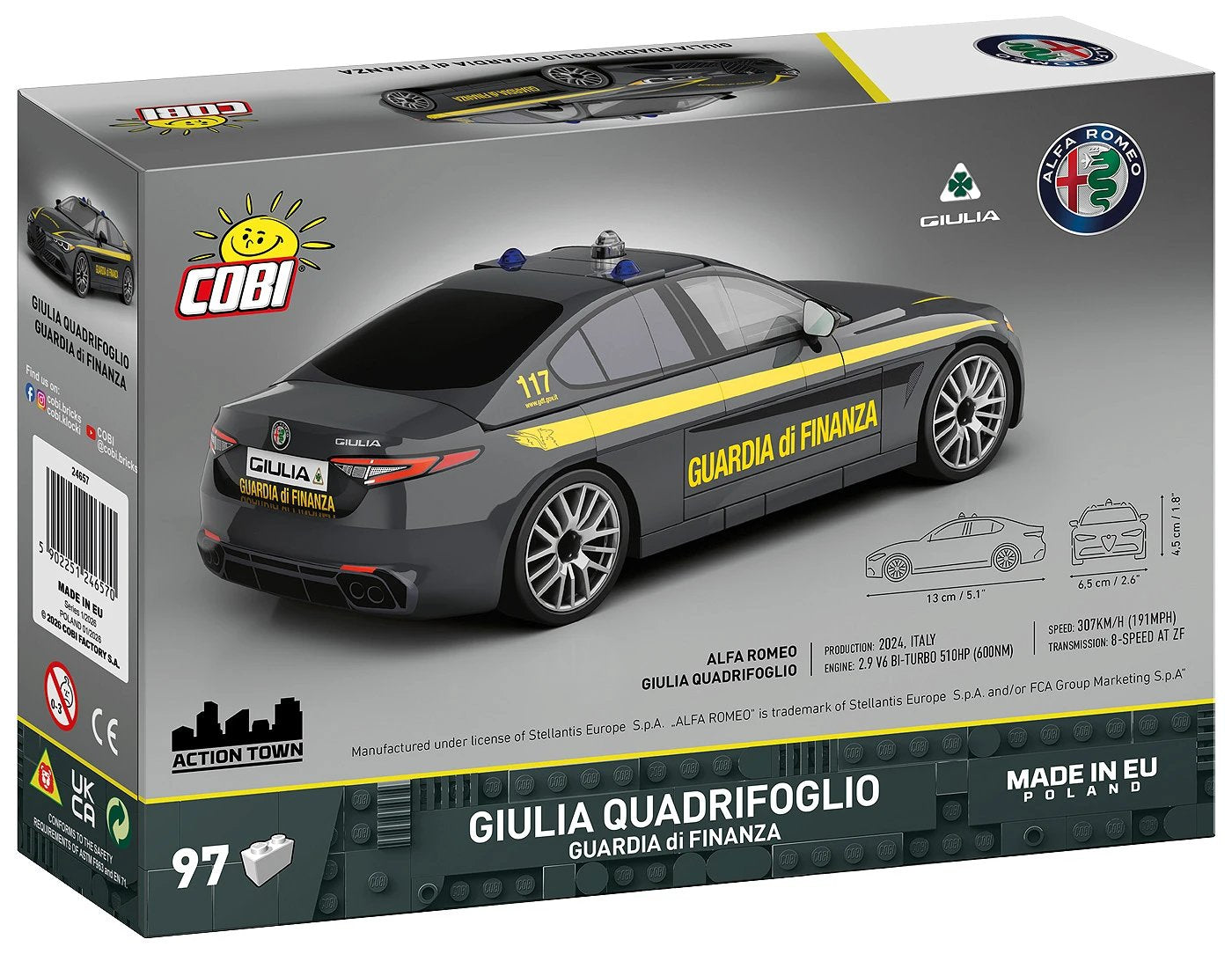Cobi Giulia Quadrifoglio Guardia Di Finanza (Massstab 1:35) Cobi-24657