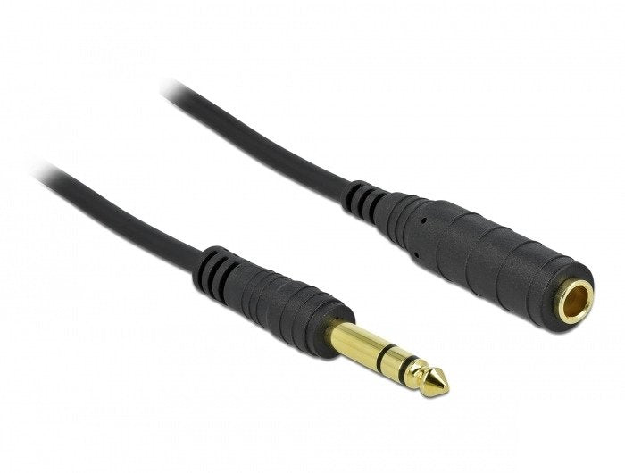 Delock Klinkencable De Extensión 6,35 Mm 3 Pin Macho A Hembra 5 M Negro