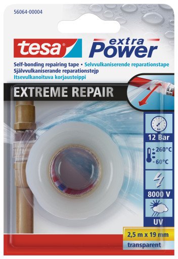 Tesa Extra Power, Reparación Extrema, 2,5m:19mm, Transparente