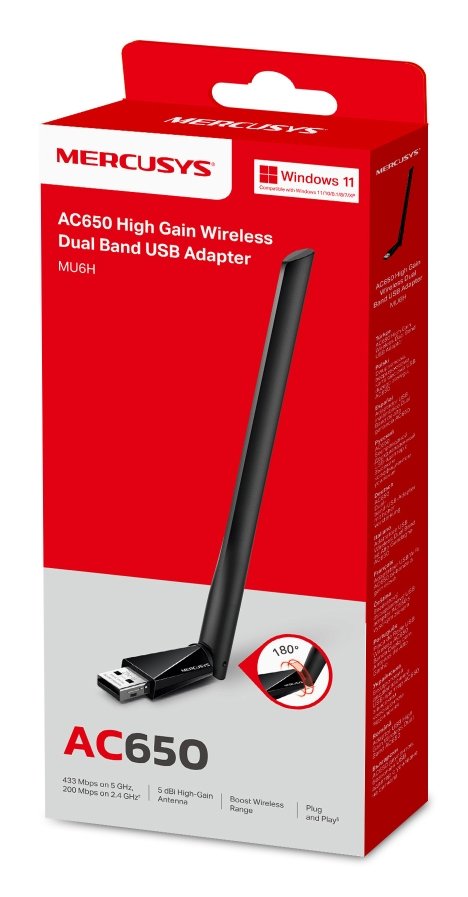 EAN 6957939002527 - Mercusys MU6H(EU) adaptador y tarjeta de red WLAN 433 Mbit/s imagen 3