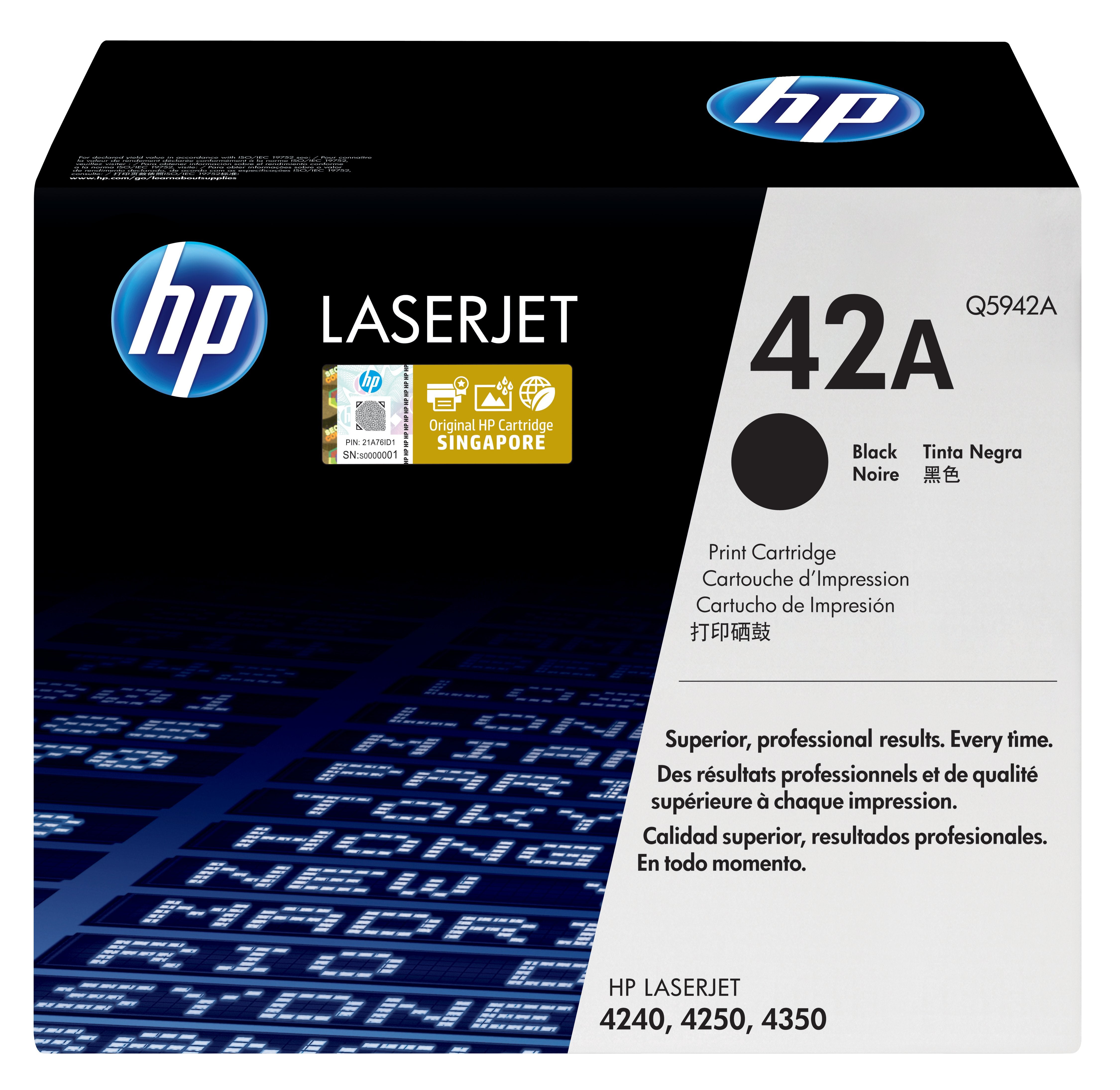EAN 0700443225809 - HP 42A Black Original LaserJet Toner Cartridge cartucho de tóner 1 pieza(s) imagen 1