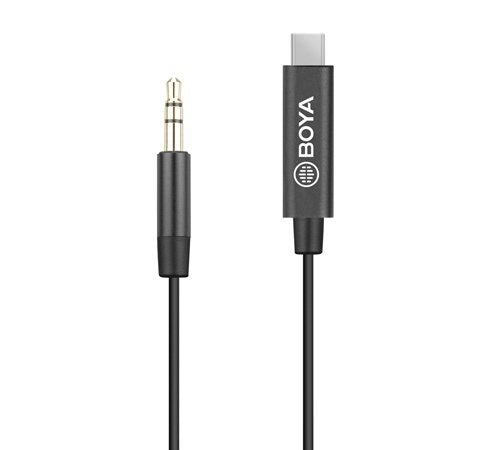 Boya Adapter Cable By-K2, 3.5mm Male Trrs To Male Type-C (20cm) Black Eu