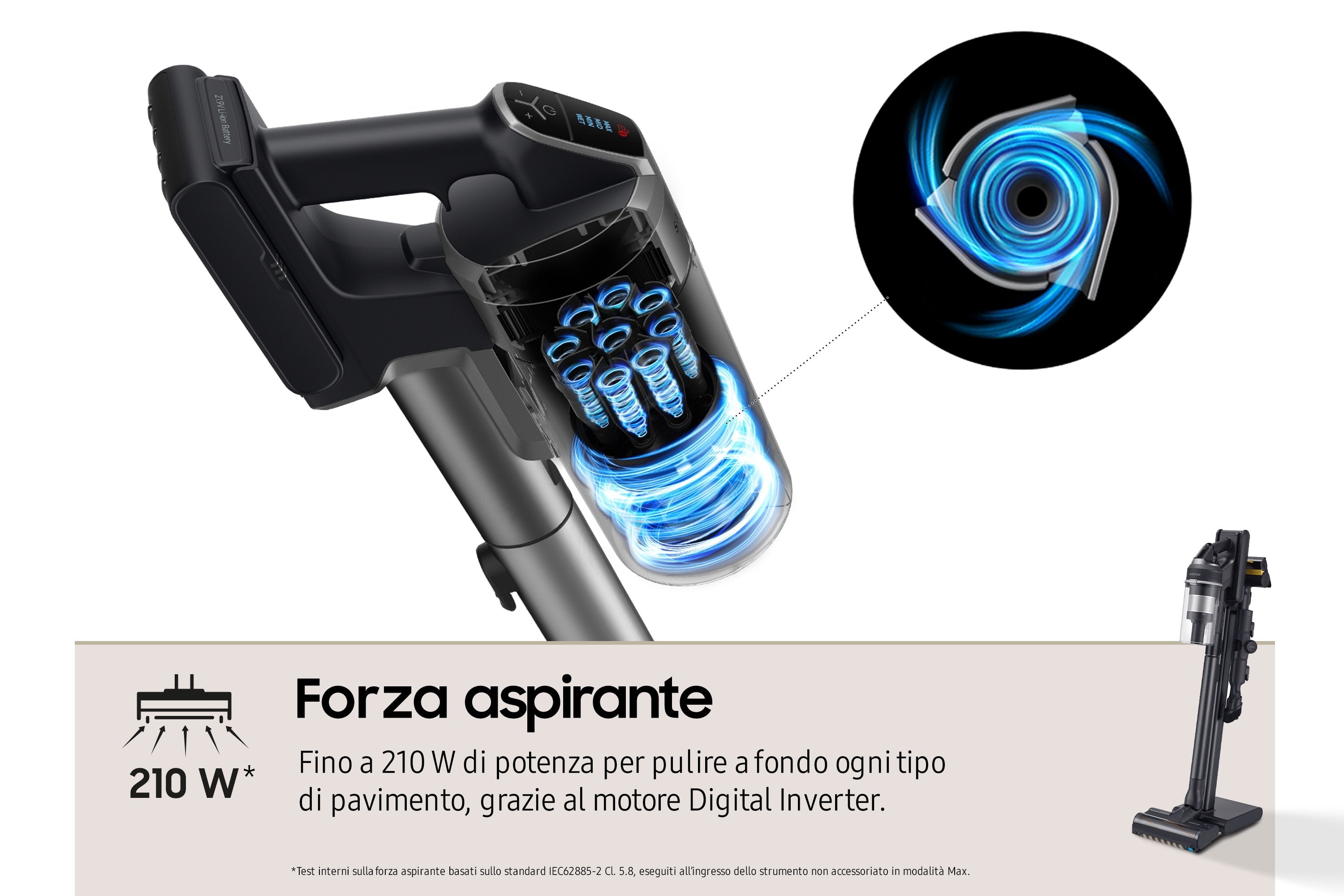 Aspiradora  Samsung Vs20c9554tk Escoba Batería Secar Ciclónico Sin Bolsa 0,8 L 580 W Negro
