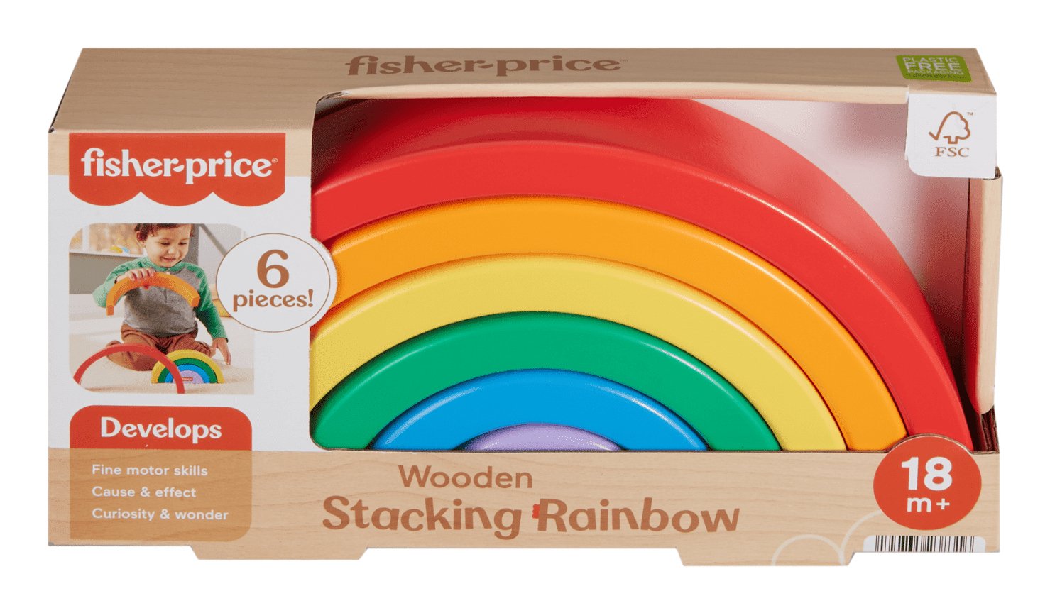 EAN 0194735238316 - Fisher-Price Wooden Stacking Rainbow imagen 6