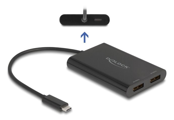 Delock Adapter Usb Type-C Zu 2 X Displayport 4k 60 Hz Mit Displaylink® Grafik Und Usb Pd