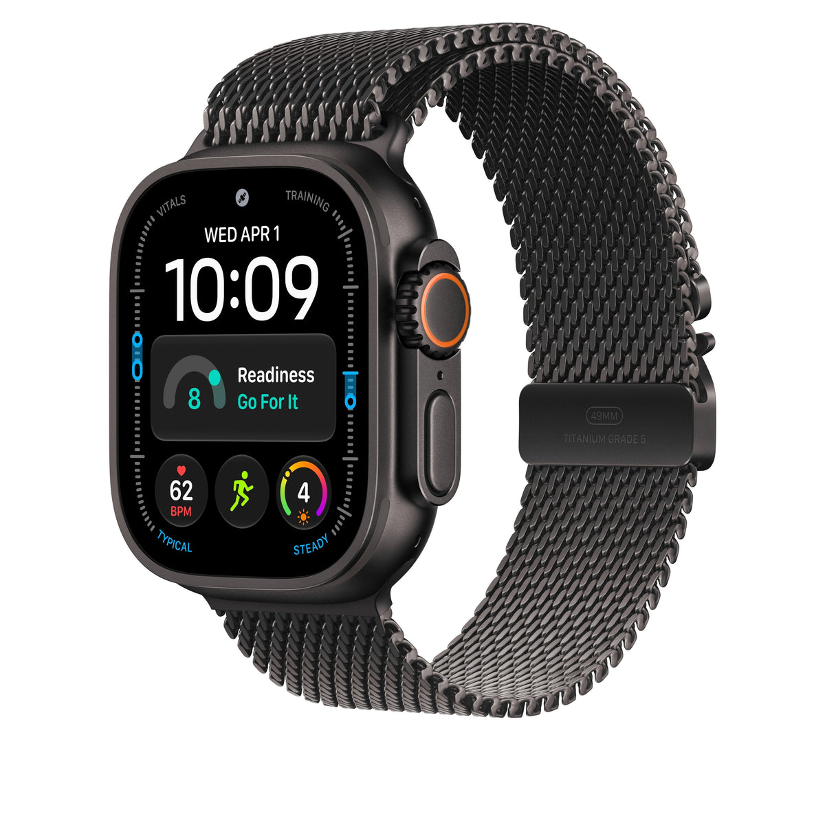 49mm Black Titanium Milanese Loop - Medium