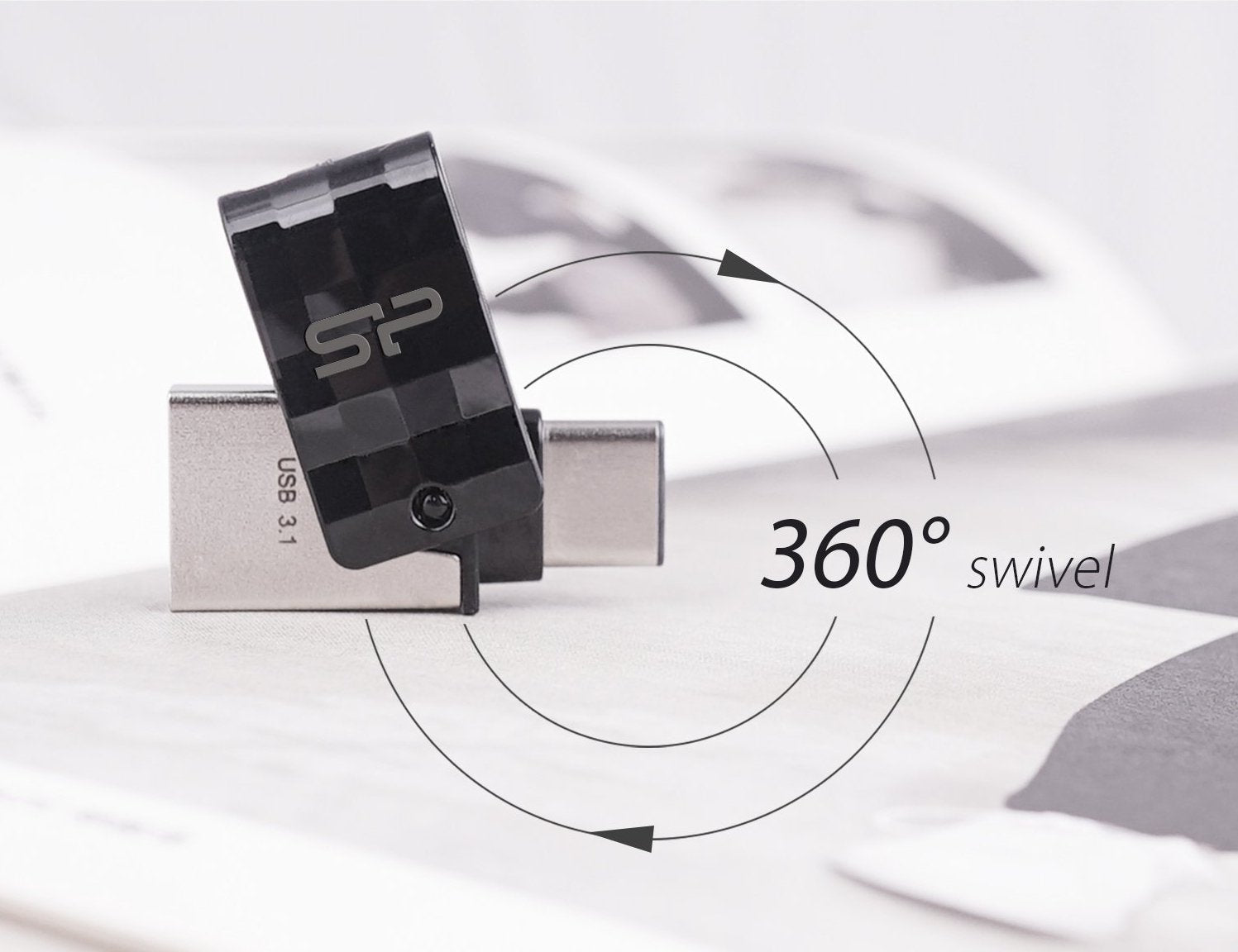 EAN 4712702655940 - Silicon Power Mobile C31 unidad flash USB 32 GB USB Type-A / USB Type-C 3.2 Gen 1 (3.1 Gen 1) Negro, Plat imagen 7