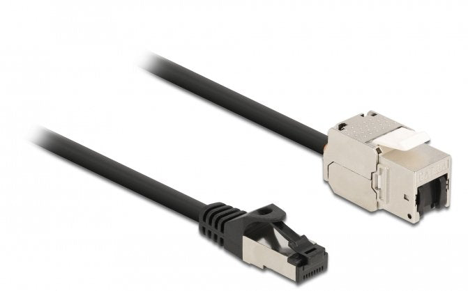 Delock Cable Rj45 Stecker Zu Keystone Modul Rj45 Buchse Cat.6a 5 M Schwarz