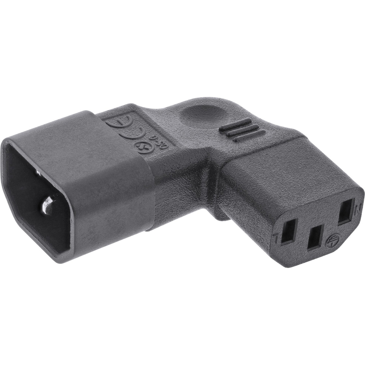 Adaptador Alimentación Inline Iec 60320 C14 / C13, Ángulo Izquierdo/Derecho, 3 Pines