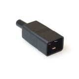 Clavija C20 Macho, Negro Recto, Con Terminales De Tornillo