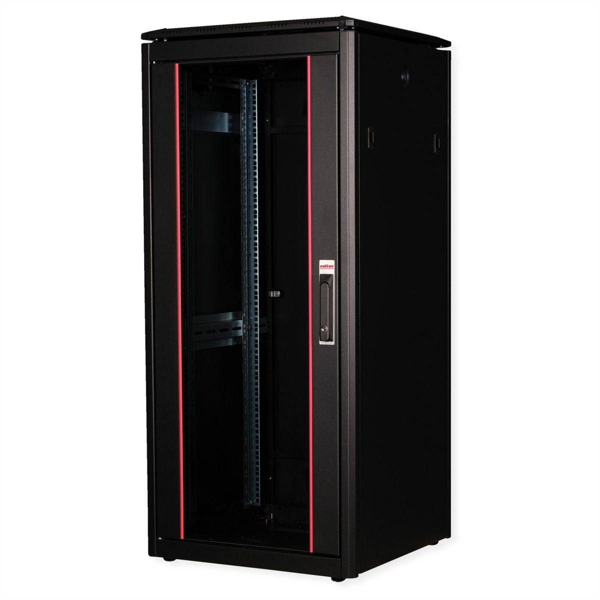 Roline 19-Zoll Netzwerkschrank Pro 26 He, 600x600 Bxt Glastr Schwarz
