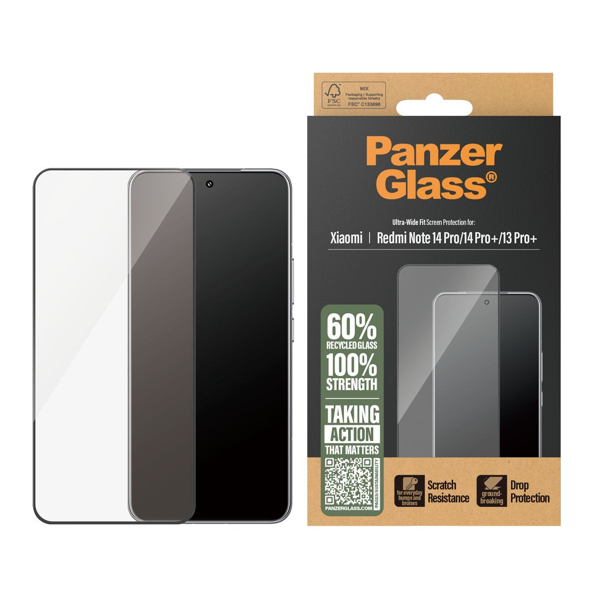 EAN 5715685021732 - PanzerGlass ® Screen Protector Xiaomi Redmi Note 14 Pro | 14 Pro+ | 13 Pro+ | Ultra-Wide Fit Protector de imagen 2