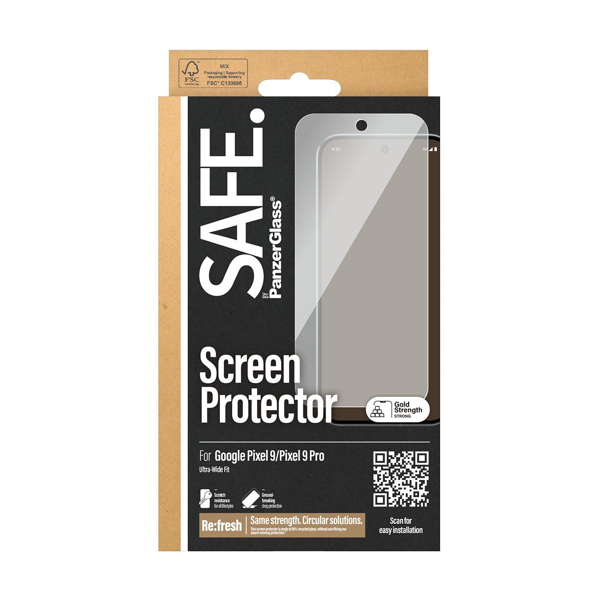 EAN 5715685006999 - PanzerGlass SAFE. by ® Screen Protector Google Pixel 9 5G | 9 Pro 5G | Ultra-Wide Fit Protector de pantal imagen 3