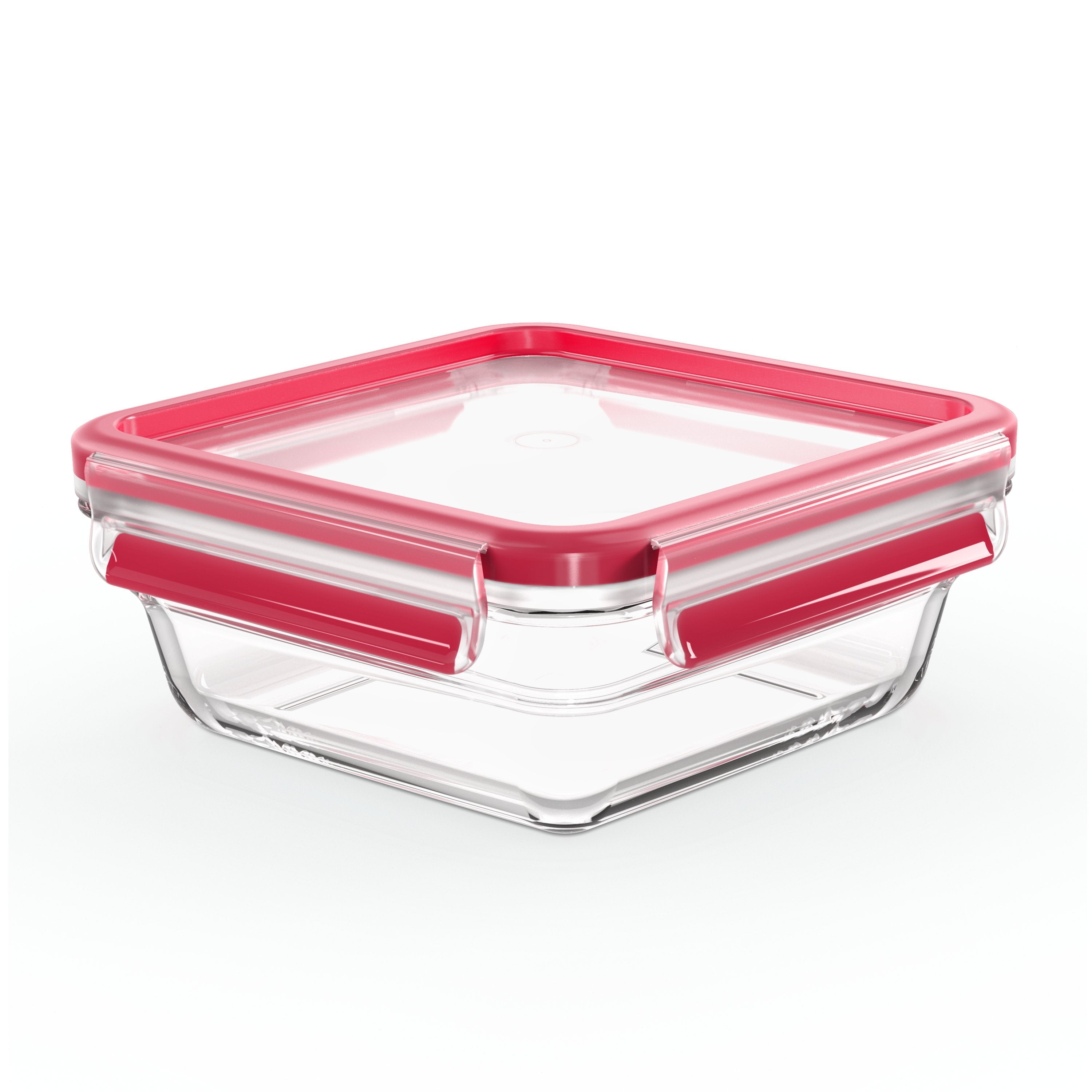 Fiambreras Emsa N10414 Clip & Close Glas Frischhaltedose Quadratisch 0,8 L Transparente/Rot