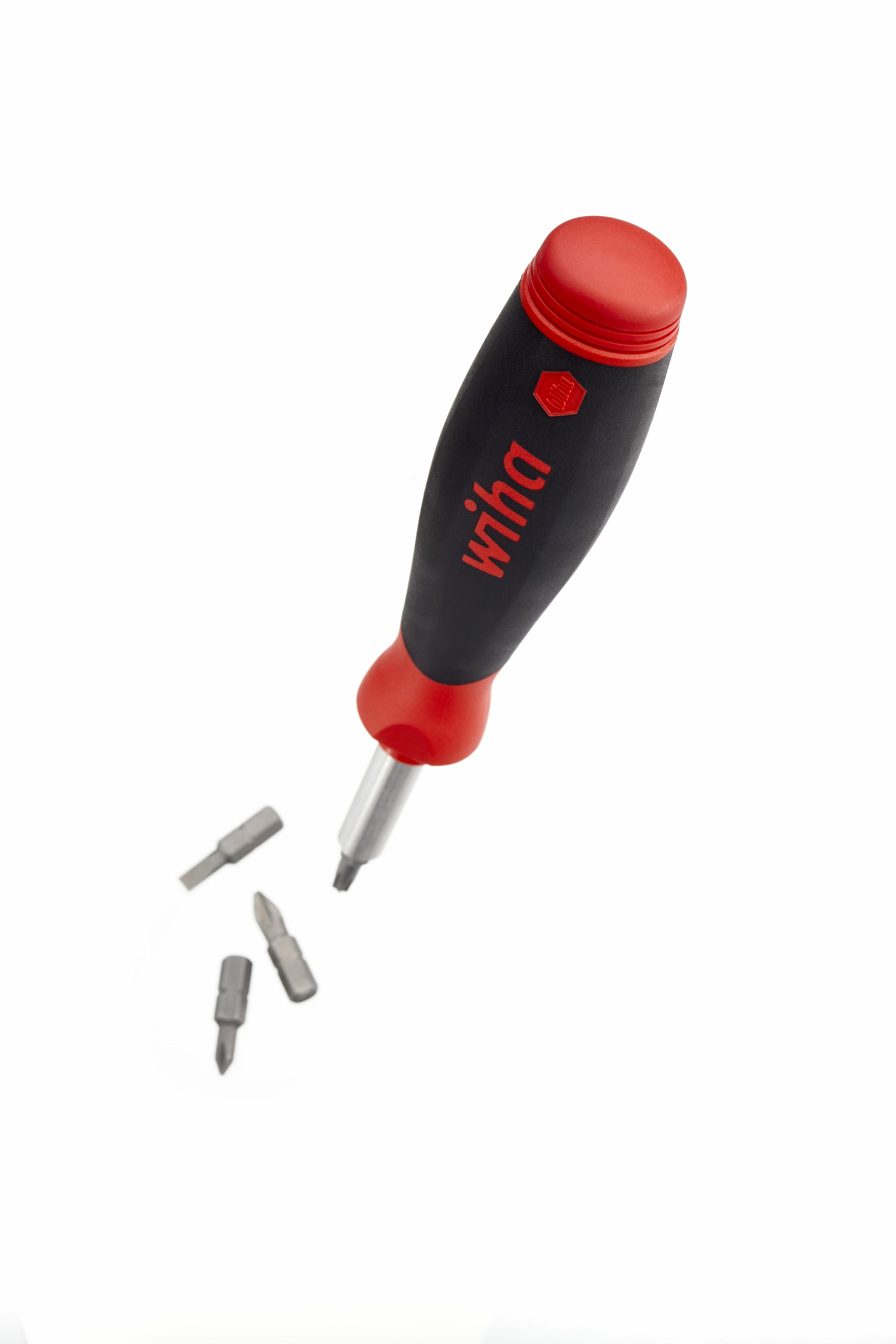 Destornillador Wiha Con Cargador De Puntas Pocketmax Magnético (Negro/Rojo, 9 Piezas)