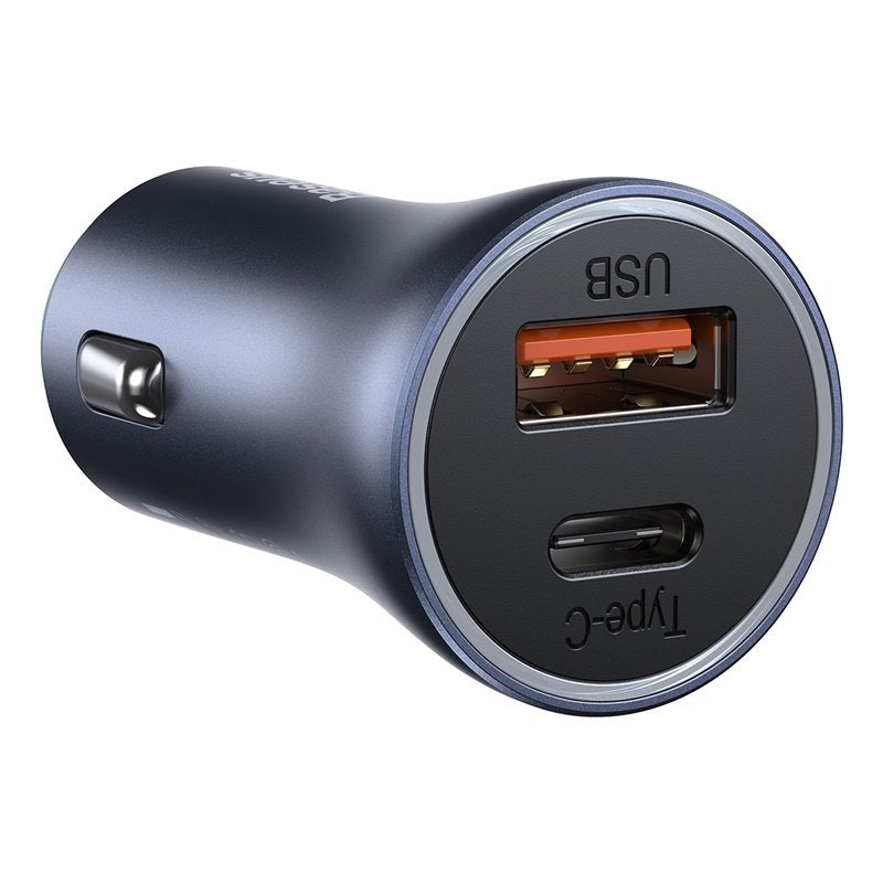 Baseus Car Charger Golden Contactor Pro Dual Quick Charger U+C Power Delivery 3.0 Quick Charge 4, Scp Fcp Afc 40w Dark Gray (Ccjd-0g)