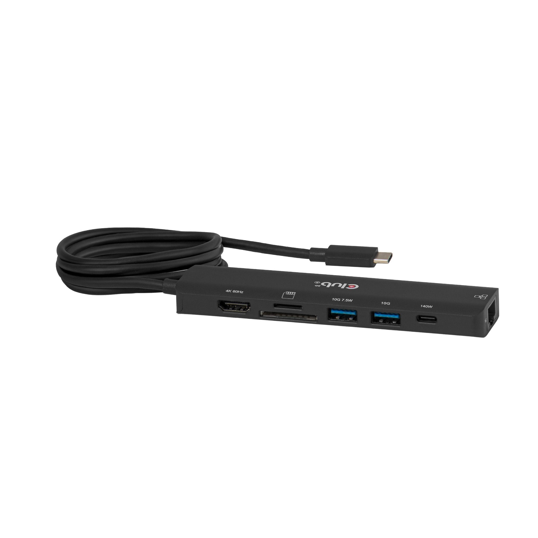 Club3d Usb-C 7in1-Hub >Hdmi 2xusb Usb-C Lan 4k60hz Pd140w Retail