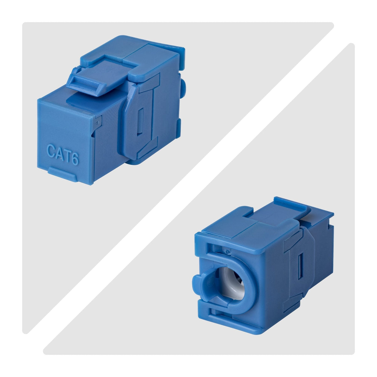 Startech.Com Cat6 Keystone Jack Módulo, Pack De 24 Rj45 Ethernet Keystone Conector Hembra, Utp Cat6 Wandbuchse, 180 Grad, Sin Herramientas, Azul, Plano, Azul, Rj-45, Conector Hembra, Conector Hembra, 10gbase-T