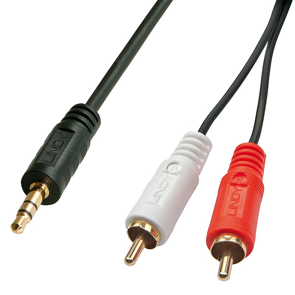 Cable Lindy Audio Rca 3.5mm 5m 2xrca 3.5mm M M Vergoldet