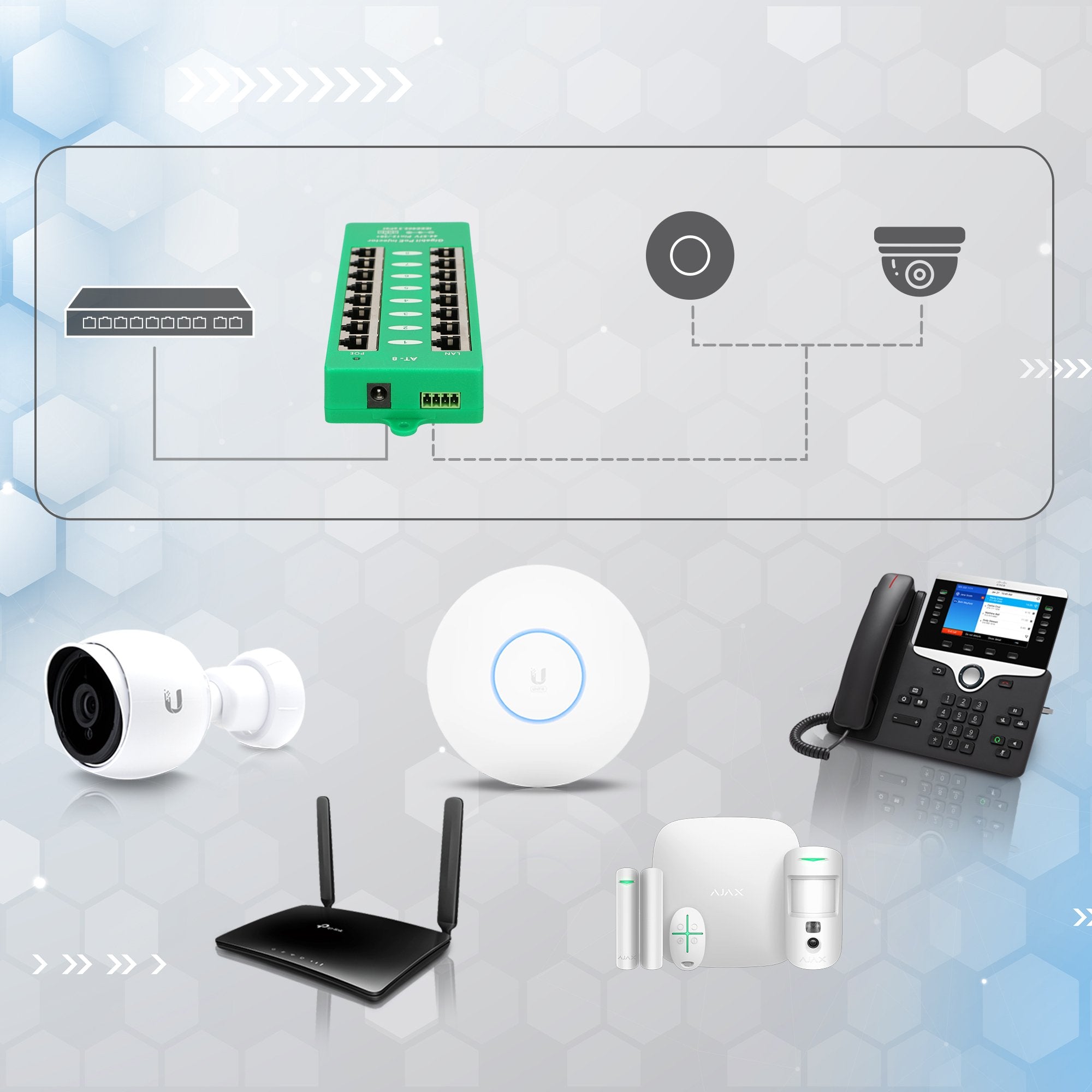 EAN 5903148912561 - Extralink ACTIVE POE INJECTOR 8 PORT GIGABIT 802.3AT/AF MODE A - 1 Gbps - 8-Port Gigabit Ethernet 48 V imagen 11