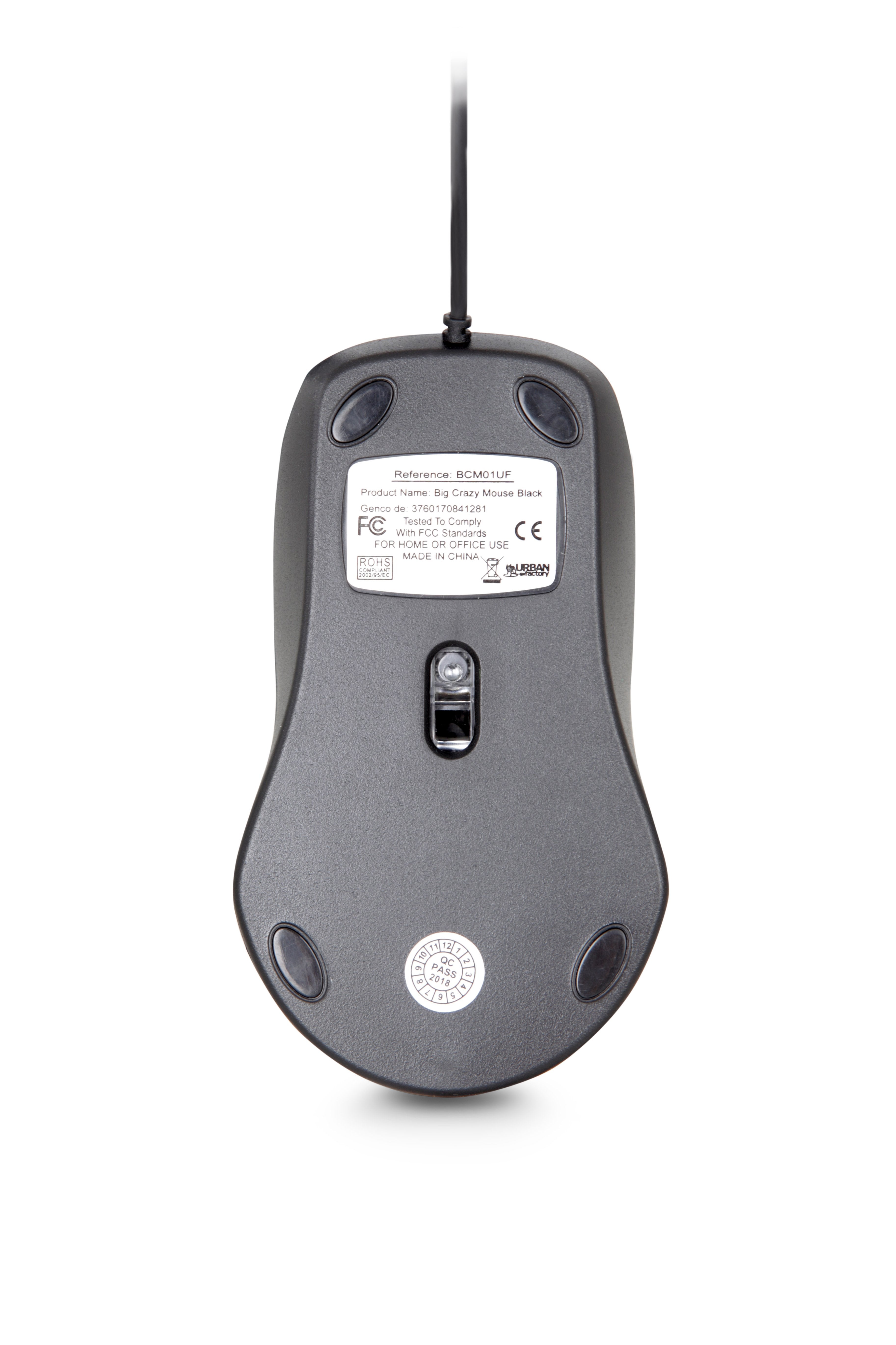EAN 3760170841281 - Urban Factory Big Crazy Mouse ratón Oficina Ambidextro USB tipo A Óptico 800 DPI imagen 3