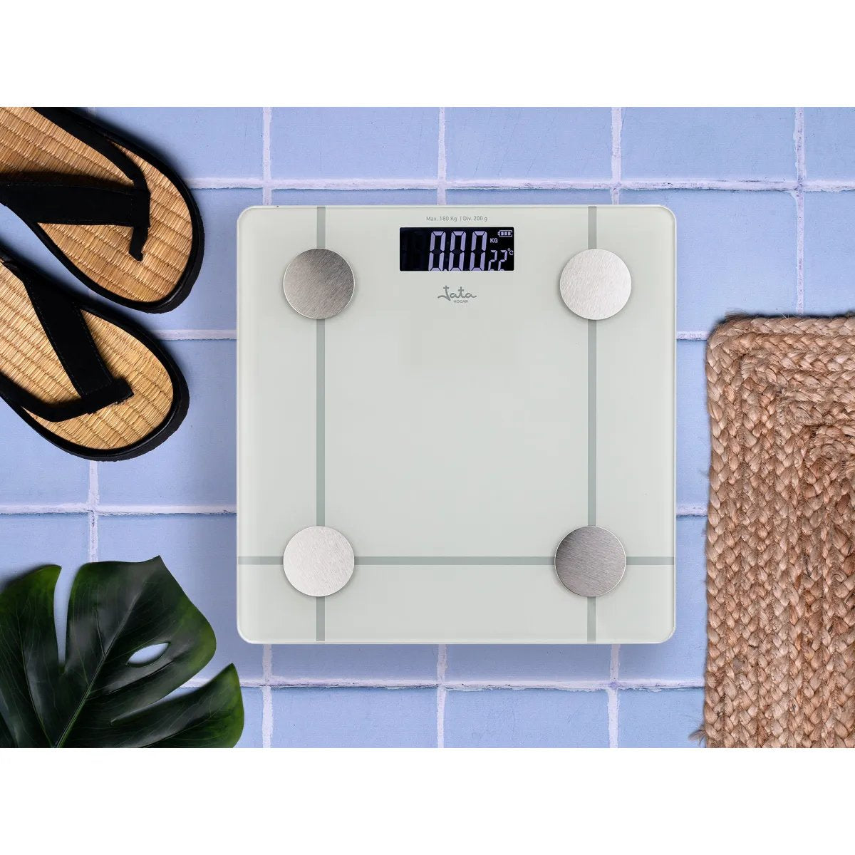 Jata Bathroom Scale Digital Auto On/Off 2xaaa Not Included White Hbas1292