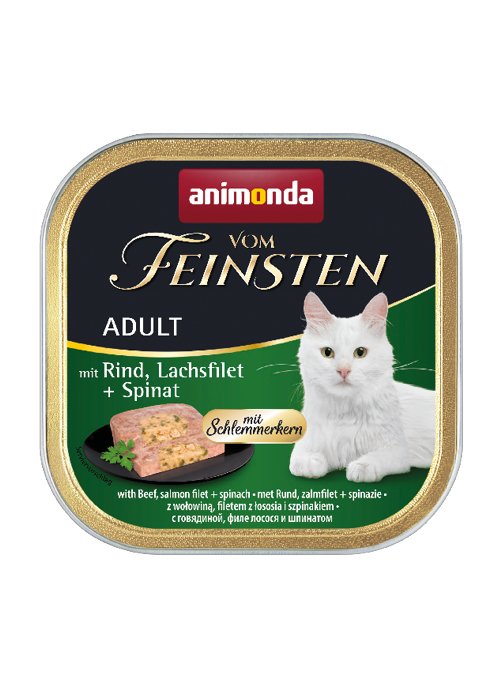 Animonda Vom Feinsten Classic Cat Sabor: Ternera, Salmón + Espinacas 100g