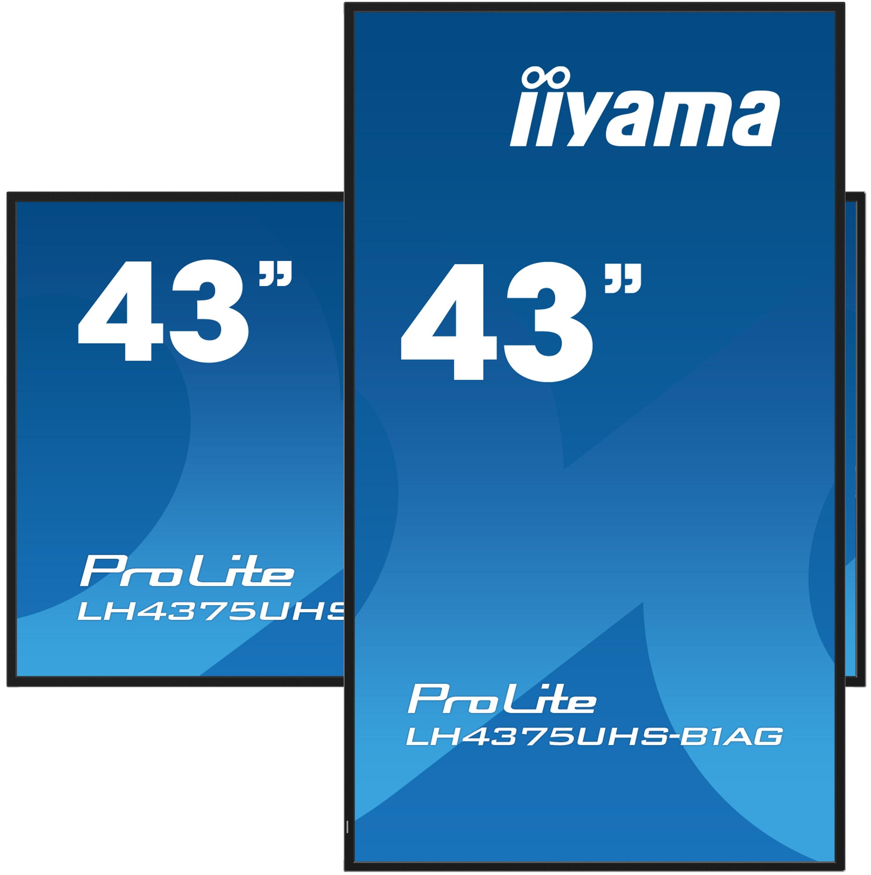 Pantalla De Señalización  Iiyama Lh4375uhs-B1ag  42.5" Lcd 500 Cd / M² 4k Ultra Hd Procesador Incorporado Android 8.0 18/7