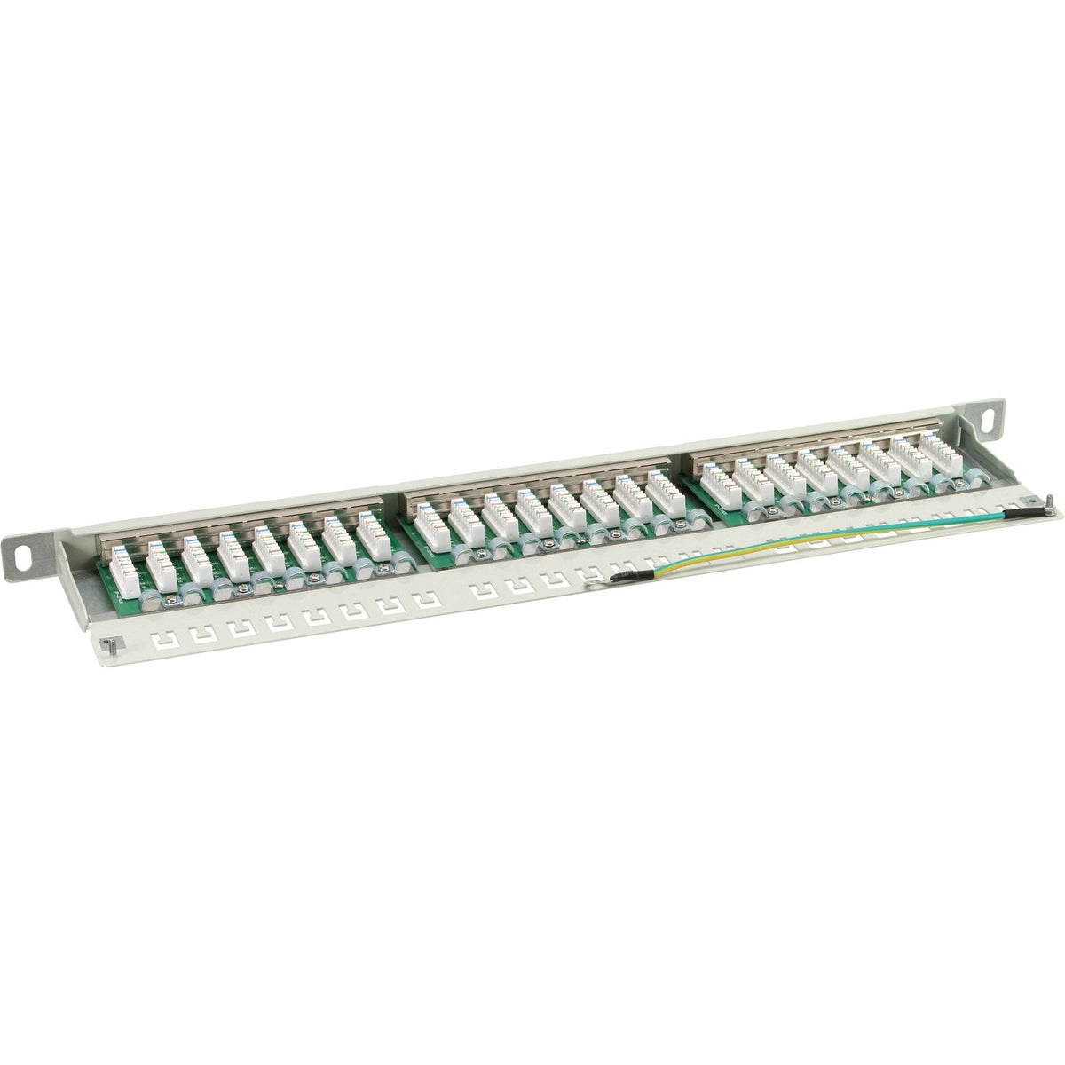 Patch Panel Inline Cat.6 24 Puertos 19" 0.5u Gris Claro Ral7035