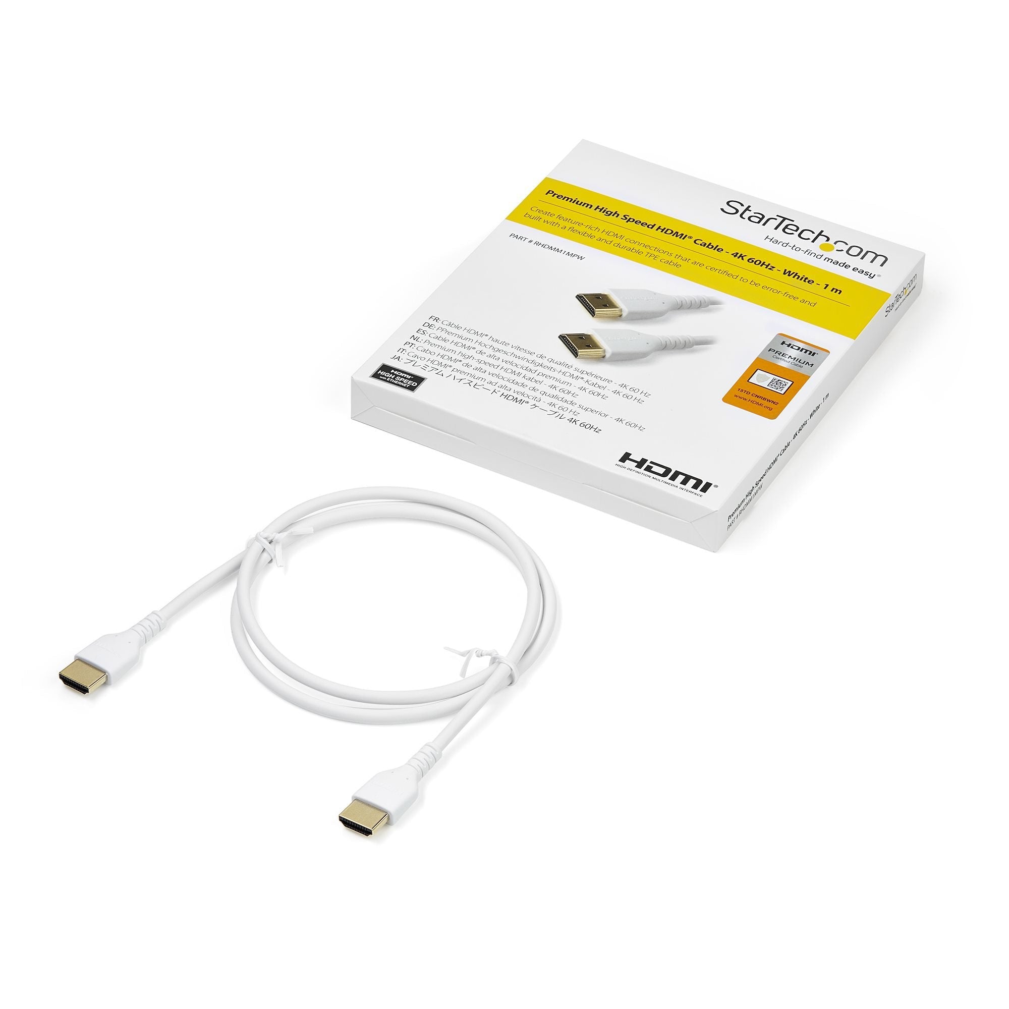 Startech.Com Cable De 1m Hdmi Premium De Alta Velocidad Con Ethernet - 4k 60hz