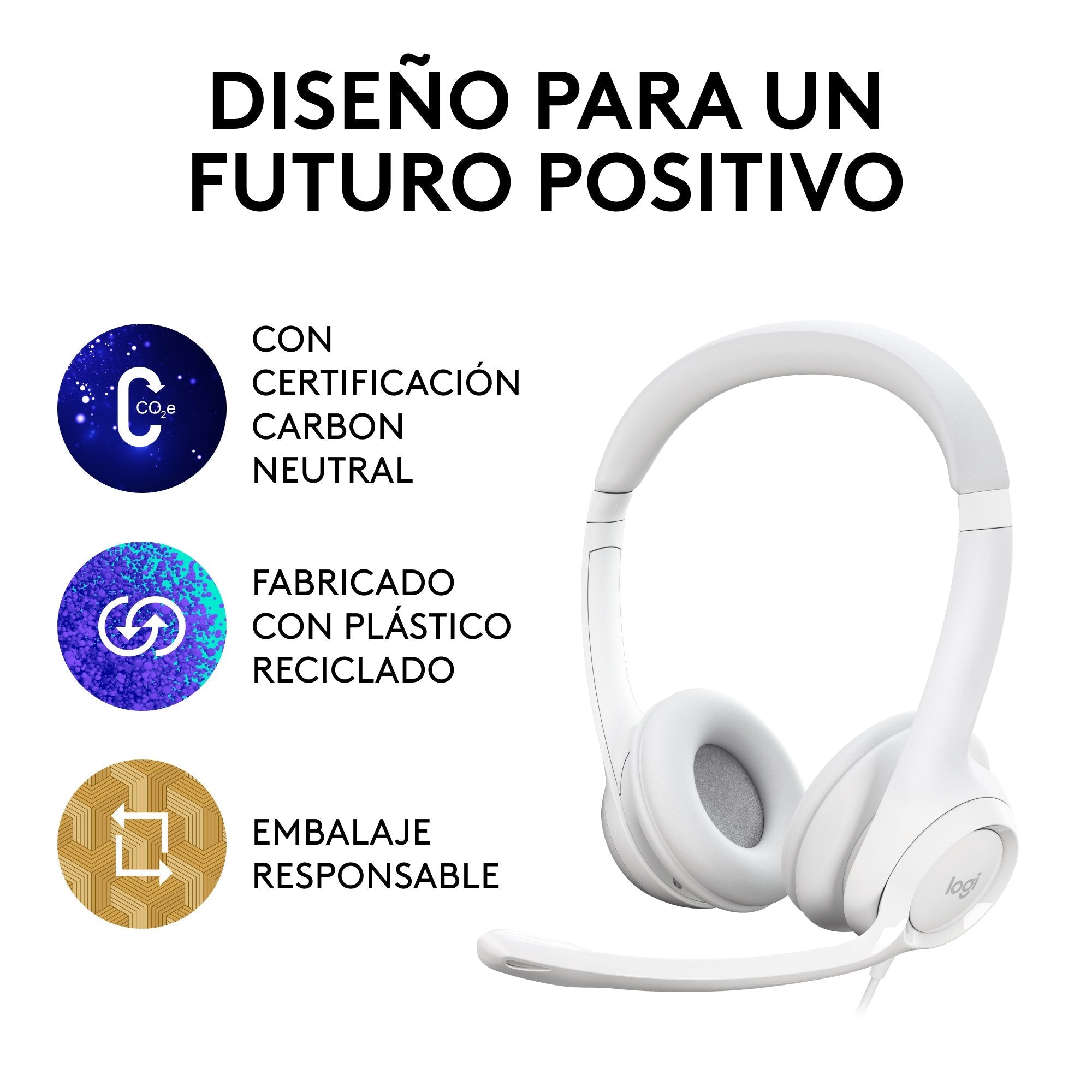 Logitech H390 Auriculares Alámbrico Diadema Usb Tipo A Blanco