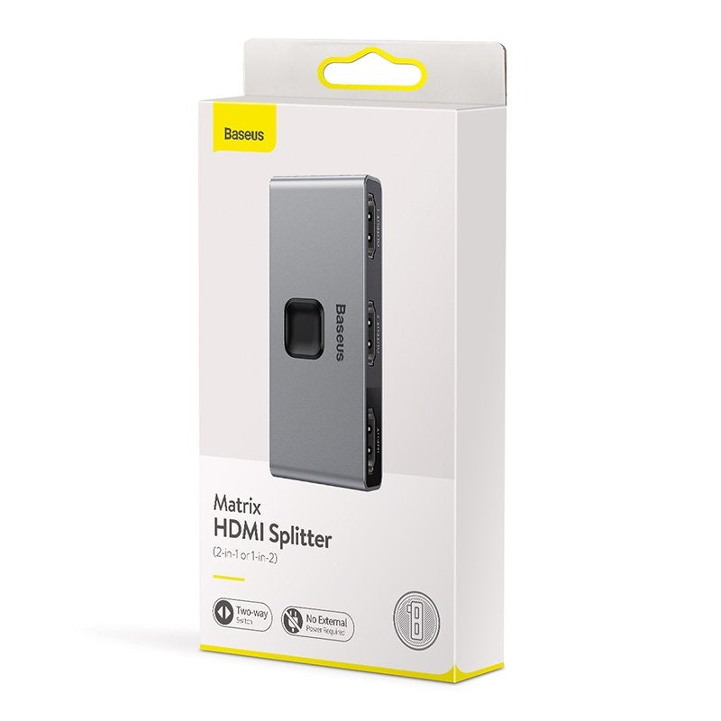 Divisor Hdmi Matrix Baseus 2en1 / 1v2 Gris