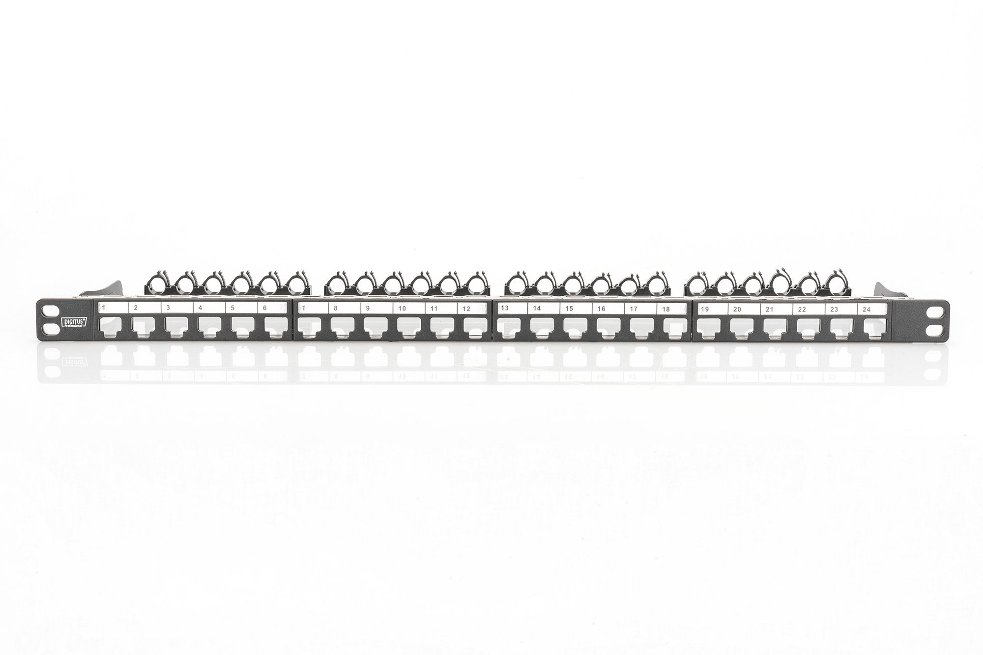 Patchpanel Digitus 0,5u 19" 24 Puertos Color Negro