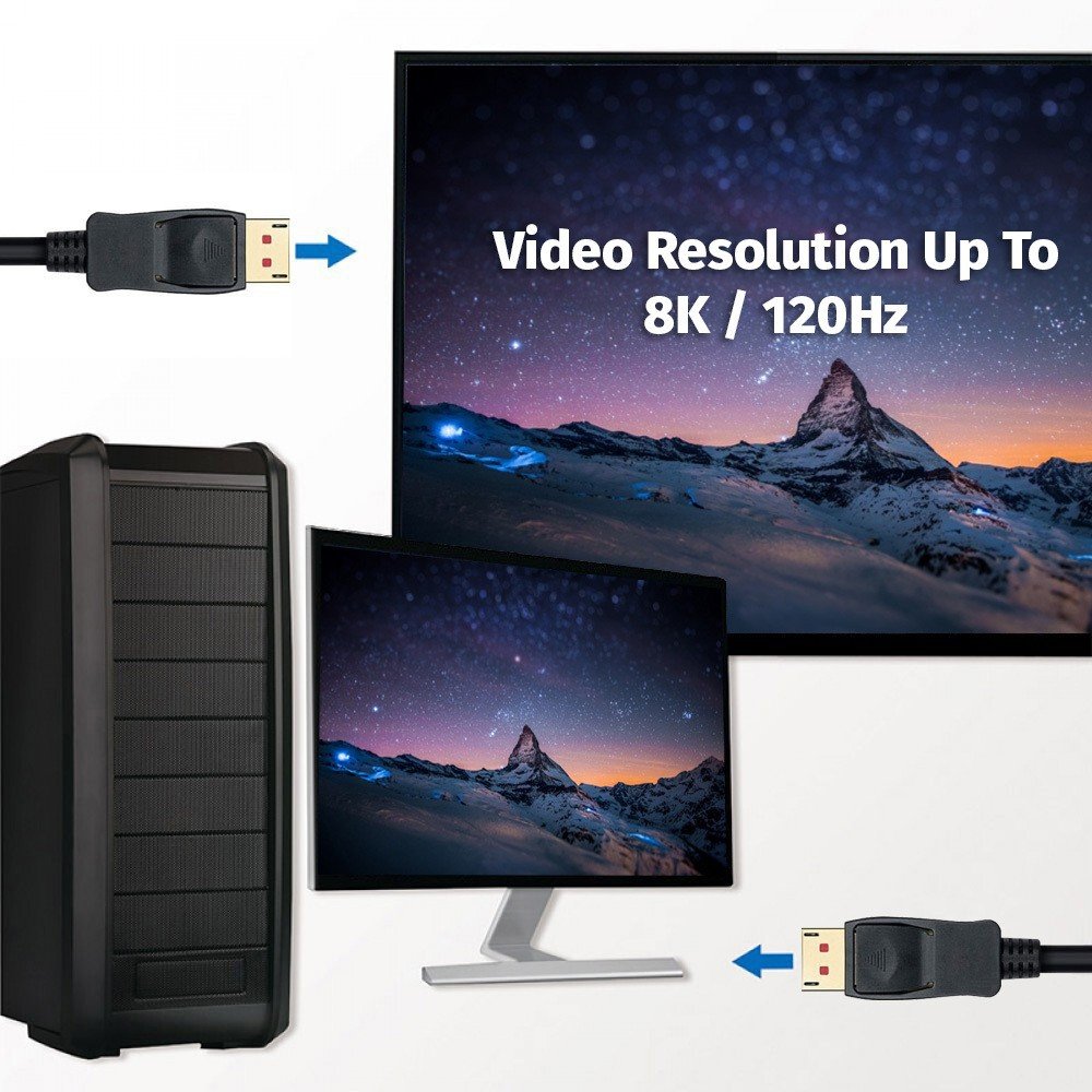 Techly Cable Displayport 8k M/M 5 M Negro