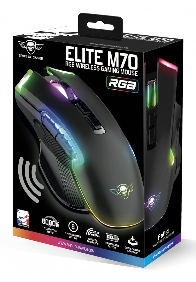 Ratón Gaming Inalámbrico Spirit Of Gamer Elite M70 Batería Recargable Hasta 4800 Dpi