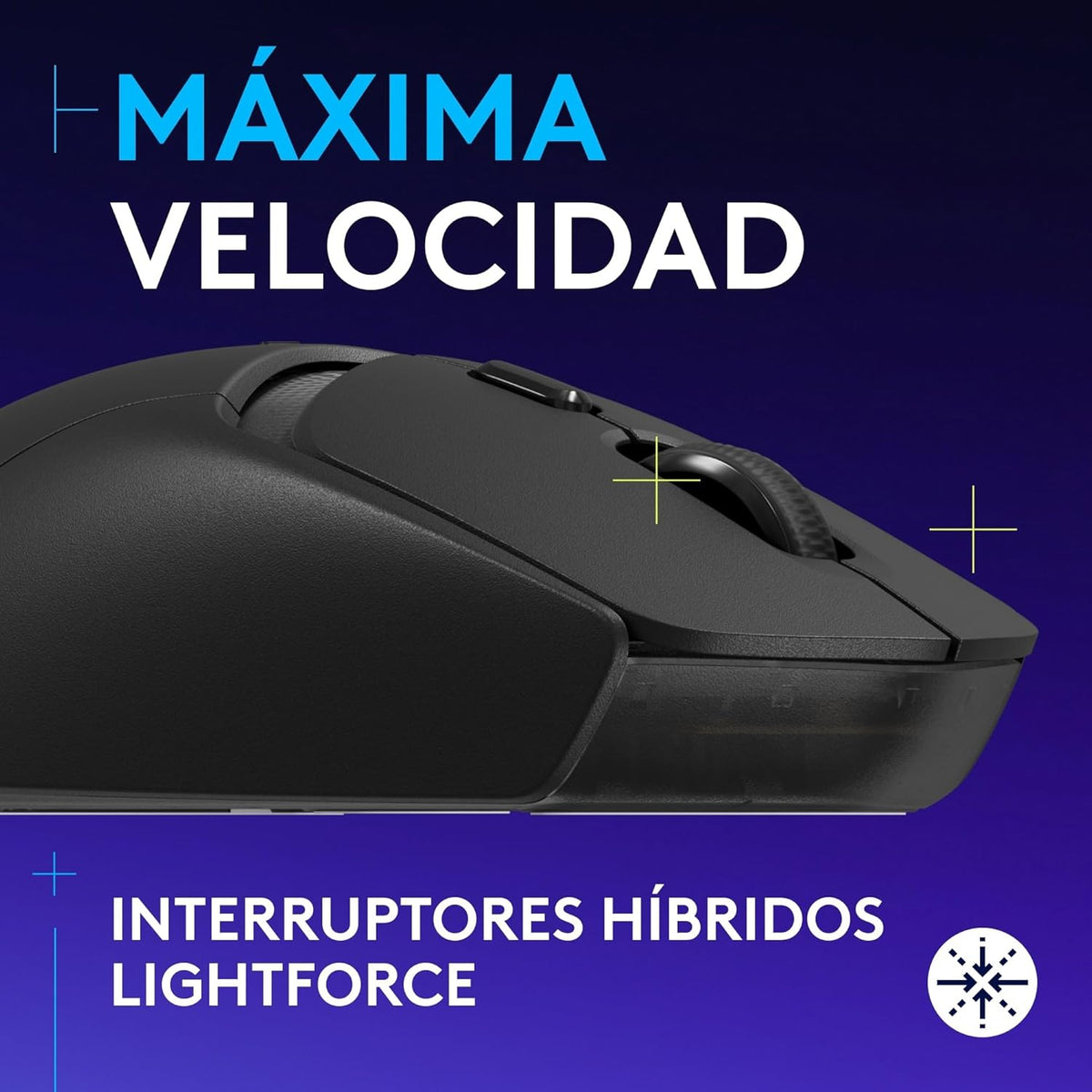 Ratón Inalámbrico Logitech G309 Lightspeed Gaming, Lightforce, Sensor Hero 25k, 6 Botones Programables - Negro