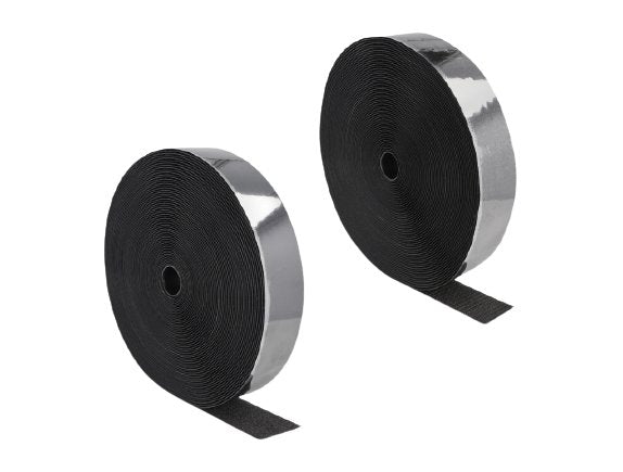 Strapazierfähiges Klettband Selbstklebend Mit Haft- Und Flauschband L 25 M X B 50 Mm Schwarz