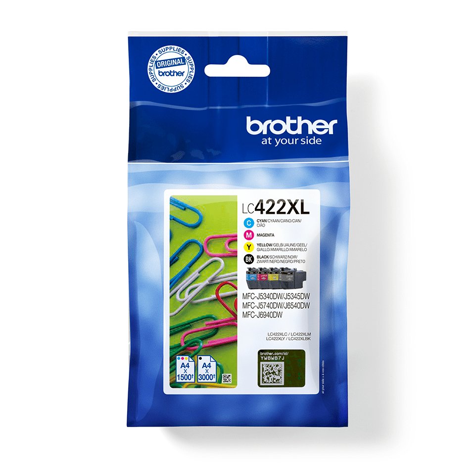 EAN 4977766816892 - Brother LC422XLVAL cartucho de tinta 4 pieza(s) Original Negro, Cian, Magenta, Amarillo imagen 1