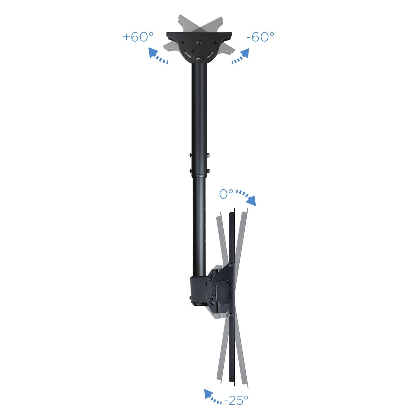 Tooq Soporte De Techo Giratorio Para Tv De 37"-70" - Gestion De Cables - Peso Max 50kg - Vesa 600x400mm