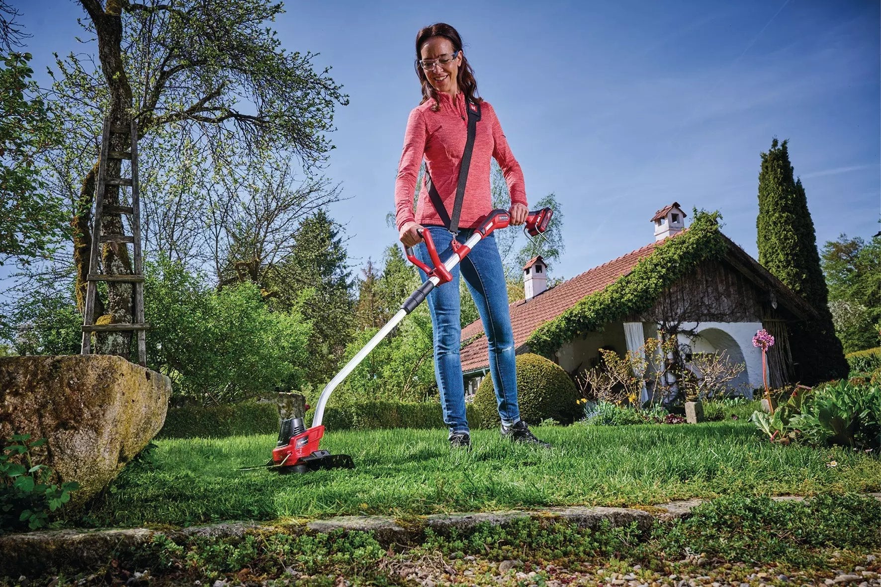 Einhell Power X-Change Akku-Rasentrimmer Ge-Ct 18/33 Li E-Solo, 18volt (Rojo/Negro, Ohne Akku Und Ladegerät) 3411270