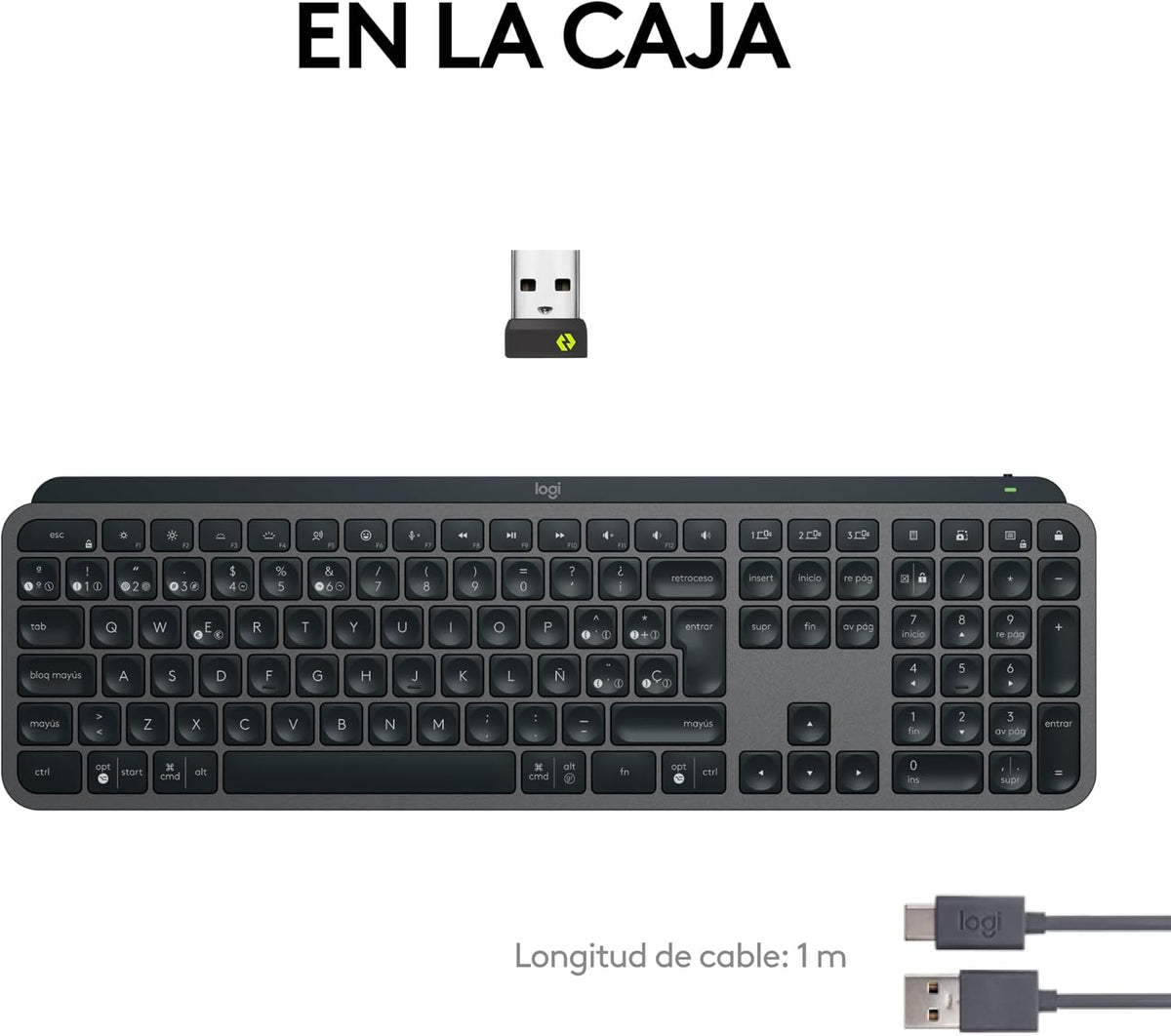 Teclado Español Logitech Mx Keys S Inalámbrico Bluetooth Qwerty Grafito